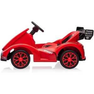 Electric Go Kart for Kids, 7AH Battery Powered Ride on Race Car w/Remote Control, Safety Belt, Slow Start, LED Headlights, Music - 1 of 4