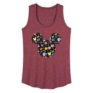 Women's - Disney - Mickey And Minnie Doodles Graphic Racerback Tank - 1 of 4