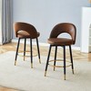 Grungis PU Leather Armless Kitchen Chair Set of 2,Upholstered Dining Chairs with Black Metal Legs for Dining Room,Kitchen - 2 of 4
