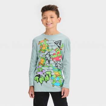 Boys' Teenage Mutant Ninja Turtles Long Sleeve Graphic T-Shirt - Mint Green