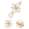 Unique Bargains Women's Fashion Grace Flowers Hair Clips Gold Tone White 5 Pcs - 3 of 3