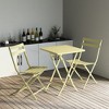 VYNXARIA 3 Piece Patio Bistro Set of Foldable Square Table and Chairs, Yellow - 2 of 4