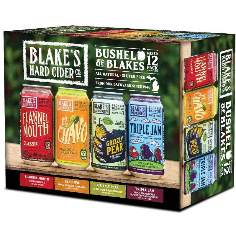 Blake&#39;s Mixed Bushel of Blake&#39;s Variety Hard Cider- 12pk/12 fl oz Cans, 1 of 2