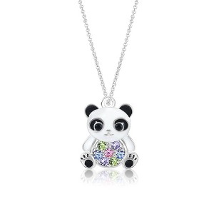Chanteur Hypoallergenic Kids Jewelry Accessories Panda Multi-color Crystal White Gold Palladium Plating Necklace - 1 of 1