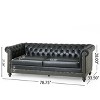 NicBex 78.75 Inch Morden 3-Seater PU Sofa with Pull-Tab Back and Wood Legs for Living Room,Office,Apartment - image 3 of 4