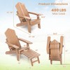 Costway Patio Adirondack Chair All-Weather HIPS Lounge Chair with Retractable Footrest Black/Brown/Gray/Navy - 3 of 4
