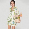 Anna-Kaci Lounge Women's Floral Print Pajama Set with Button-Up Short Sleeve Top and Matching Shorts - 3 of 4