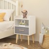 FONTOI 2PCS Nightstand with Drawer, 2-Tier Storage End Table, Side Table for Living Room Bedroom, White, 11.8"*24.8"*15.8" - 4 of 4
