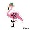 Big Dot of Happiness Flamingle Bells - Shaped Thank You Cards - Tropical Christmas Party Shaped Thank You Cards with Envelopes - Set of 12 - 3 of 4