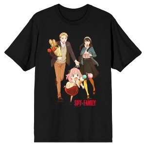 Spy X Family Forger Facial Expressions Crew Neck Short Sleeve Men's Black T-shirt - 1 of 3