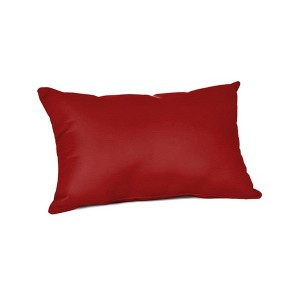 Casual Cushion Solid Sunbrella Fabric 1-Piece Indoor/Outdoor Lumbar Pillow, 19"W x 12"L - 1 of 4
