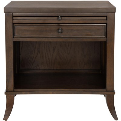 Tobias 1 Drawer Nightstand - Dark Walnut - Safavieh