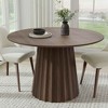 Lirago Solid Wood Round Dining Table for 4 People Nordic style 46x46 Walnut - 2 of 4