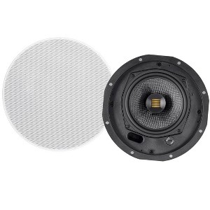Monoprice Amber 2-Way Carbon Fiber Ceiling Speakers - 6.5 Inch With Magnetic Grille And Ribbon Tweeter (Pair) - 1 of 4