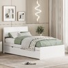 CAVINAS Modern Twin Size Bed Frame with Twin Trundle for White High Gloss Headboard and Footboard - 3 of 4