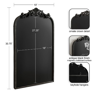 Arendahl Black Ornate Magnetic Chalkboard with Vintage Frame