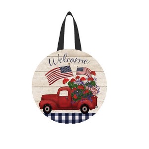 Briarwood Lane Spring Door Hanger 16x16 Stars and Stripes Truck For Spring Door Hanger - 1 of 2