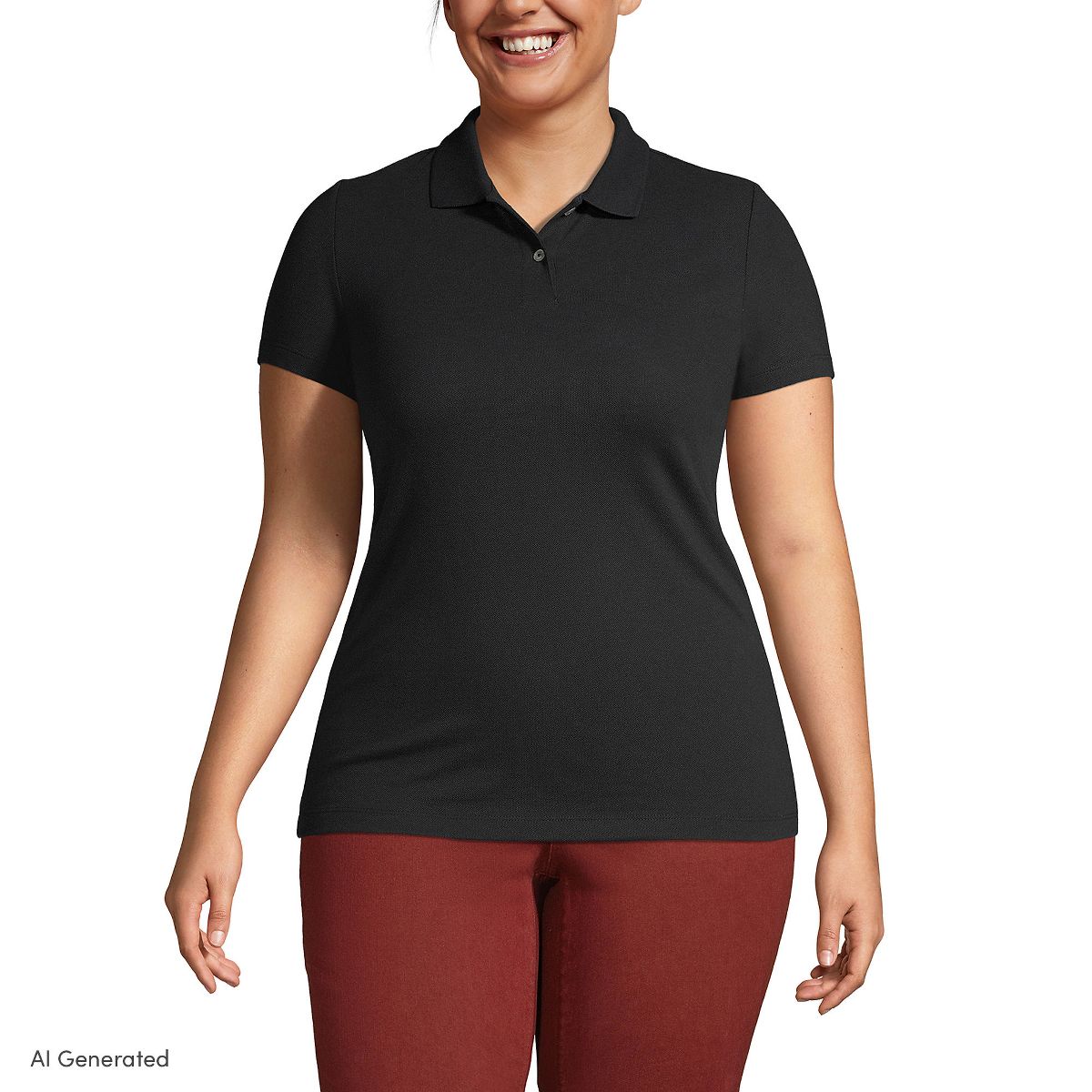 Lands' End Women's Essential Pique Short Sleeve Polo Shirt