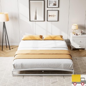 Jojoka Low Profile Metal Queen Bed Frame with Arch Head & Footboard – Heavy Duty, Noise-Free, Easy Assembly, No Box Spring Needed - 1 of 4
