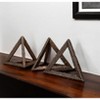 HomeRoots Set of Three Bronze Metal Pyramid Tabletop Sculptures - 2 of 4