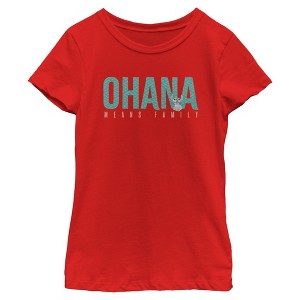 Girl's Lilo & Stitch Bold Ohana means Family T-Shirt - 1 of 4
