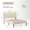 ALEXOUN Platform Bed Frame with Fabric Upholstered Headboard, Wooden Slats Support,for Bedroom,Apartment, - 3 of 4