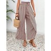Amaryllis Women’s Smocked Waist Split Front Wide Leg Pants Abstract Geo Print Breezy Pull-On Pants - 2 of 4