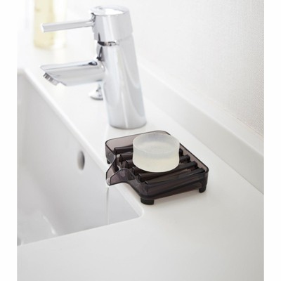 Black Acrylic Self-Draining Soap Tray for Sink Counter