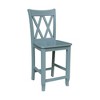 International Concepts 24" Double "X" Back CounterHeight Stool - 2 of 4