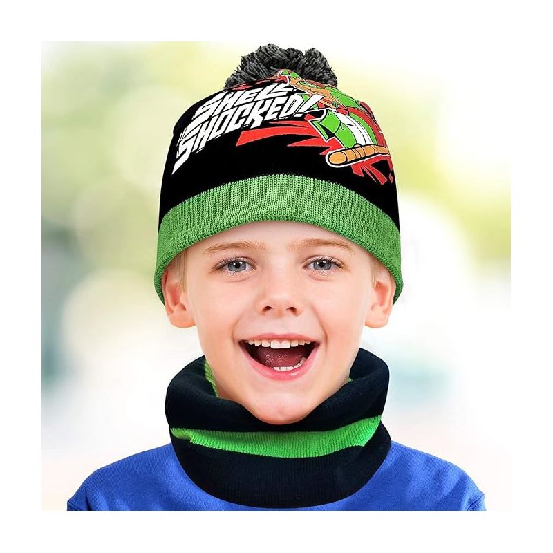 Teenage Mutant Ninja Turtles Boys Winter Hat, Gaiter, and Gloves Cold Weather Set, Kids Ages 4-7, 2 of 5