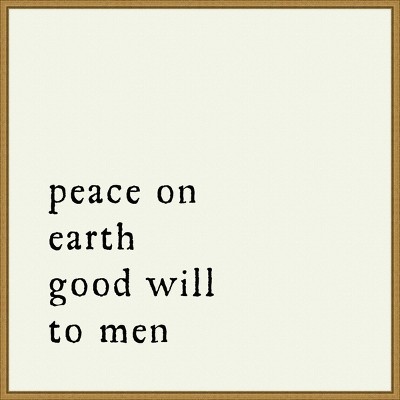 22" x 22" Peace on Earth Framed Wall Canvas - Amanti Art