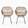 Suki 2-piece Rattan Patio Accent Chair Set, Arm Chair with Cushions, Outdoor Furniture - Maison Boucle - 3 of 4