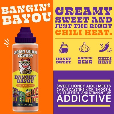 Asian Cajun Cowboy Bangin' Bayou Chili Honey Aioli Dipping Sauce - 10oz