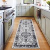 Washable Area Rug Vintage Living Room Rug Oriental Rug for Bedroom Non-Slip Retro Medallion Carpet Print Distressed Rug for Dining Room - 2 of 4