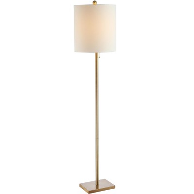 Traditional Elegance 61" Brass Gold Floor Lamp with Off-White Shade