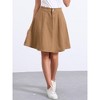 INSPIRE CHIC Women's High Waist A-Line Flared Pleated Above Knee Denim Skirt - 2 of 4