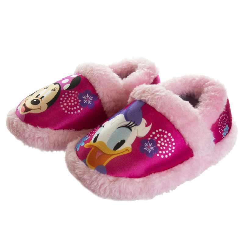 Disney Kids Girl's Minnie Mouse Slippers - Plush Lightweight Warm Comfort Soft Aline House Slippers Fuchsia Pink (size 5-12 Toddler-Little Kid), 2 of 9