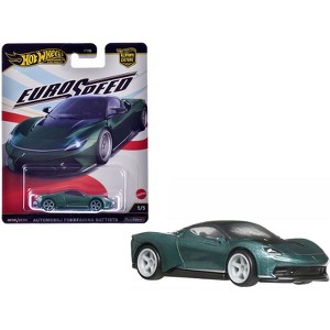 Automobili Pininfarina Battista Green Metallic with Black Top "Euro Speed" Series Diecast Model Car by Hot Wheels - 1 of 4