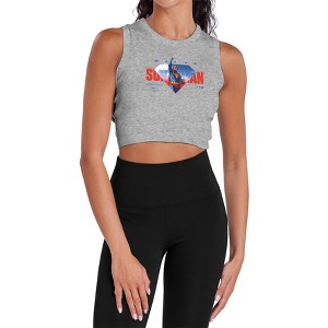 Women's Superman 2025 Up In The Sky Sleeveless Crop Top Tank - 1 of 4