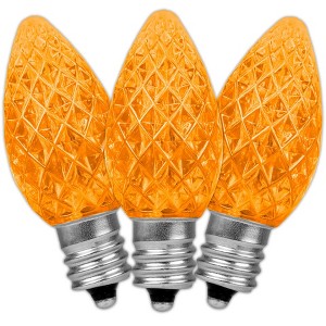 Novelty Lights C7 LED Faceted Christmas Replacement Bulbs Dimmable 25 Pack - 1 of 4