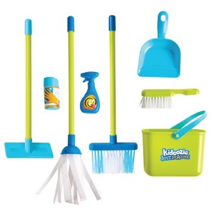 Kidoozie Just Imagine Cleaning Essentials Playset For Pretend Play.  Included Broom, Mop, Duster, Dust Pan, Bucket and More.  For Children Ages 2+ - 1 of 4