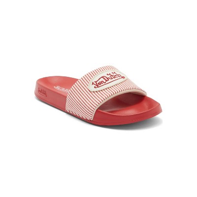 Von Dutch Unisex Turbo Stripe Logo Slide Sandal-Red/White-13  display picture 1