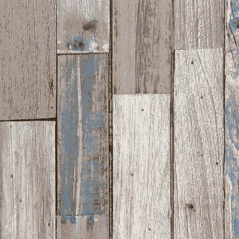 NEXT Distressed Wood Plank Neutral Blue Wallpaper, 4 of 7