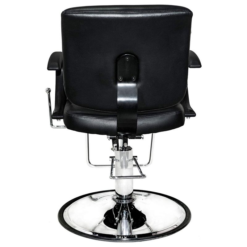 PureSana Chromium Vinyl Kyler 360 Degree Professional All Purpose Salon Chair with Adjustable Reclining Mechanism and Rotational Lock, Black, 3 of 6