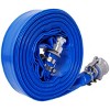 Syemin Drip Irrigation 50Ft Heavy Duty Reinforced Pool Backwash Hose for Swimming Drain Pools Water Discharge with Aluminum Camlock, Blue, 2"*2"*2" - 2 of 4