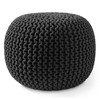 Casafield Pouf Ottomans, Cotton Knit Foot Stools, Boho Floor Pouffes for Living Room - 2 of 4