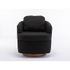 TOAOTBNBO Boucle Fabric Rotating Accent Armchair for Adults, Swivel Glider Accent Chair with Round Base Swivel Couch Chair for Nursery, Black - 2 of 4