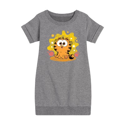 - Garfield - Baby Garfield Paws And Stars Graphic Short Sleeve Fleece Dress