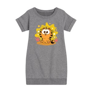 Girls' - Garfield - Baby Garfield Paws And Stars Graphic Short Sleeve Fleece Dress - 1 of 4