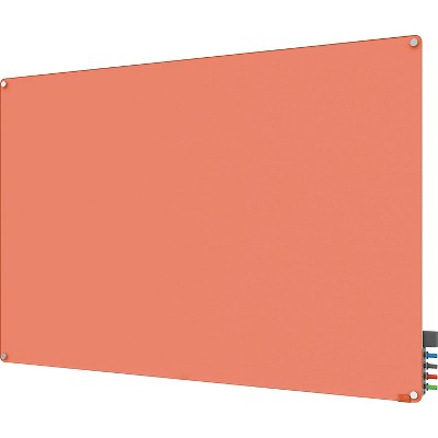 Ghent Harmony Magnetic Glass Markerboard With Round Corner Peach 4' x 4' (HMYRM44PH) 